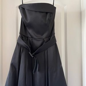 Black strapless White House Black Market dress with belt